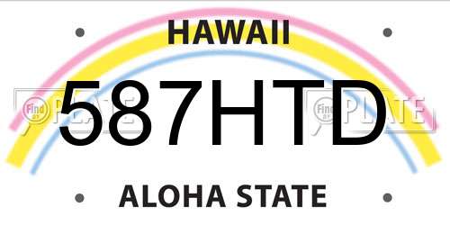 587HTD Hawaii License Plate