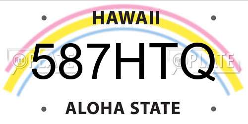 587HTQ Hawaii License Plate