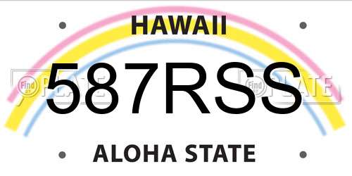 587RSS Hawaii License Plate
