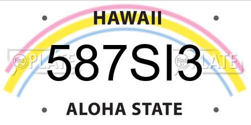 587SI3 Hawaii License Plate
