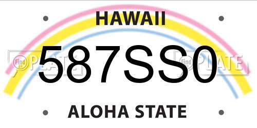 587SS0 Hawaii License Plate