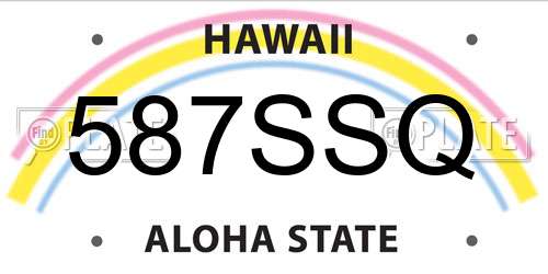 587SSQ Hawaii License Plate