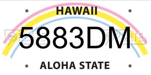 5883DM Hawaii License Plate