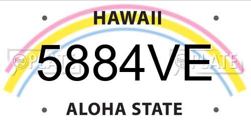 5884VE Hawaii License Plate