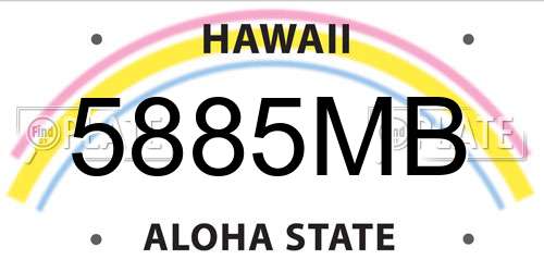 5885MB Hawaii License Plate
