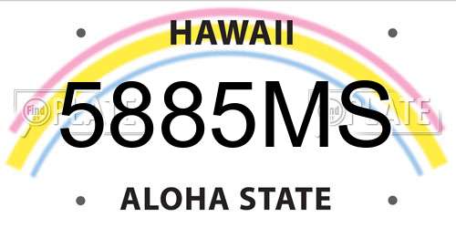 5885MS Hawaii License Plate