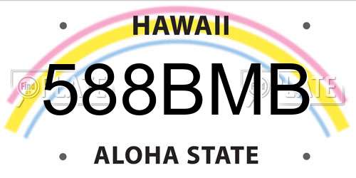 588BMB Hawaii License Plate