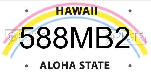 588MB2 Hawaii License Plate