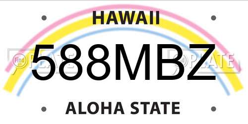 588MBZ Hawaii License Plate