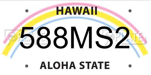 588MS2 Hawaii License Plate
