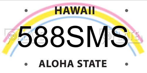 588SMS Hawaii License Plate
