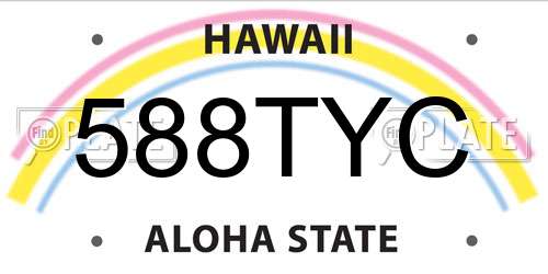 588TYC Hawaii License Plate