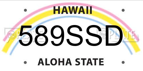 589SSD Hawaii License Plate