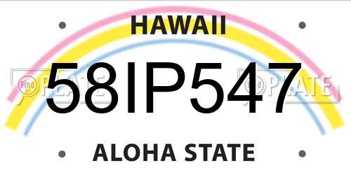 58IP547 Hawaii License Plate