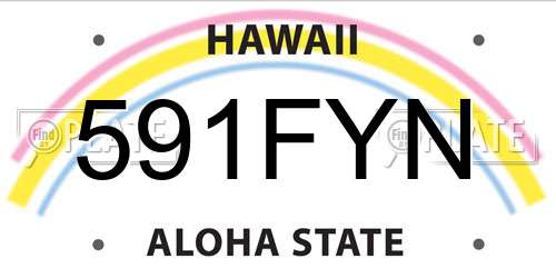 591FYN Hawaii License Plate