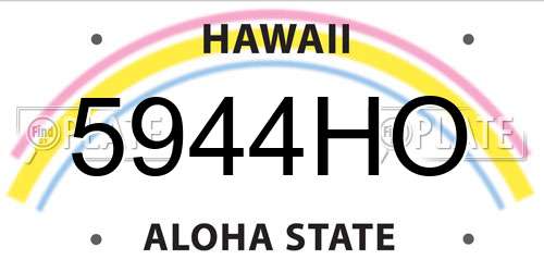 5944HO Hawaii License Plate