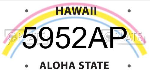 5952AP Hawaii License Plate