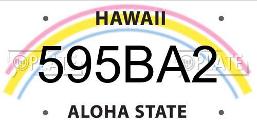 595BA2 Hawaii License Plate