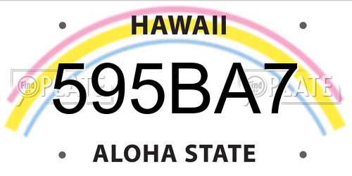 595BA7 Hawaii License Plate