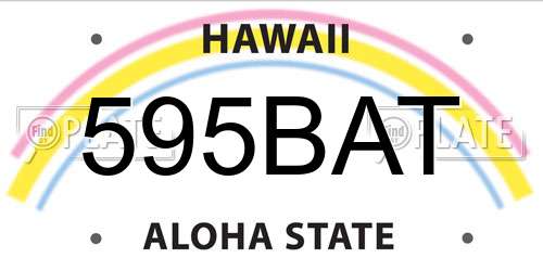 595BAT Hawaii License Plate