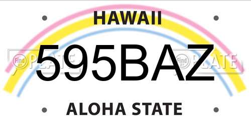 595BAZ Hawaii License Plate