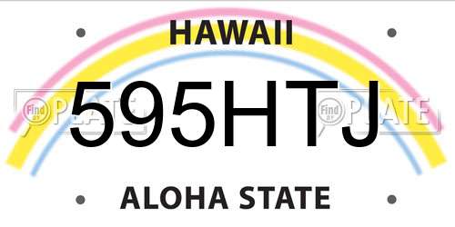 595HTJ Hawaii License Plate