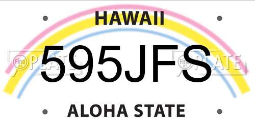 595JFS Hawaii License Plate