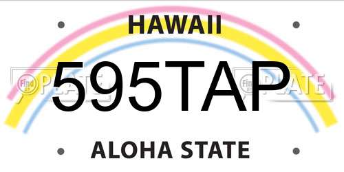 595TAP Hawaii License Plate