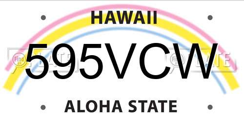 595VCW Hawaii License Plate