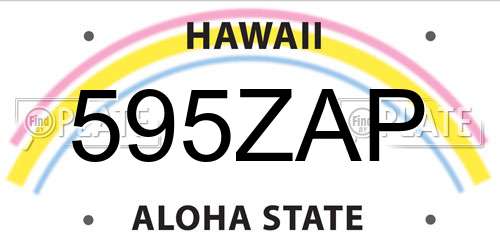 595ZAP Hawaii License Plate