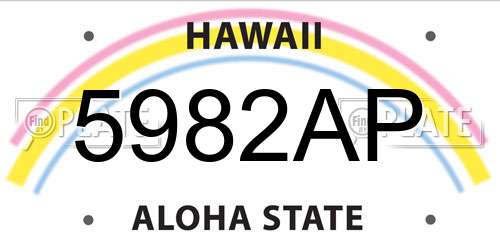 5982AP Hawaii License Plate
