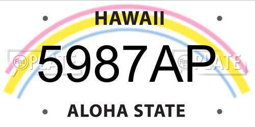 5987AP Hawaii License Plate