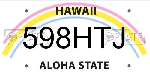 598HTJ Hawaii License Plate
