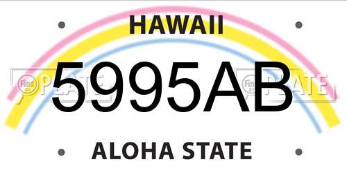 5995AB Hawaii License Plate