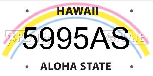 5995AS Hawaii License Plate
