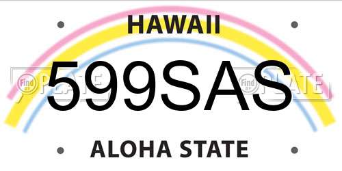 599SAS Hawaii License Plate