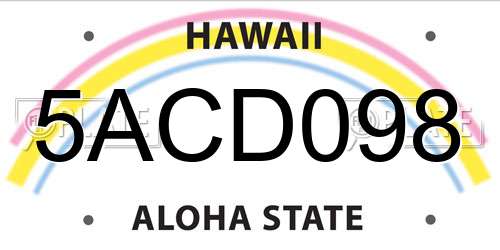5ACD098 Hawaii License Plate