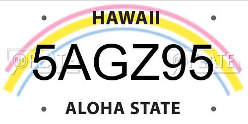 5AGZ95 Hawaii License Plate