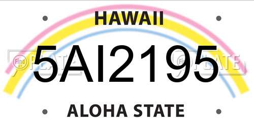 5AI2195 Hawaii License Plate