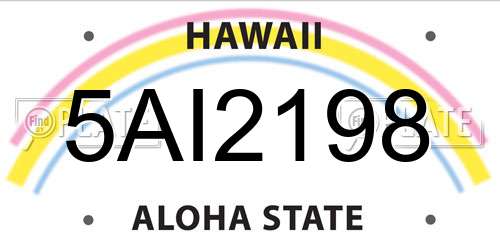 5AI2198 Hawaii License Plate