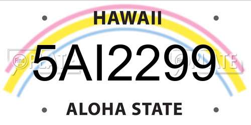 5AI2299 Hawaii License Plate