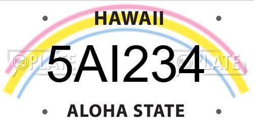 5AI234 Hawaii License Plate