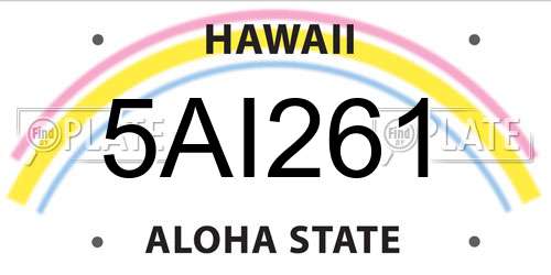 5AI261 Hawaii License Plate