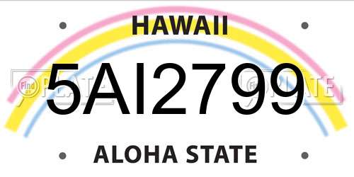 5AI2799 Hawaii License Plate
