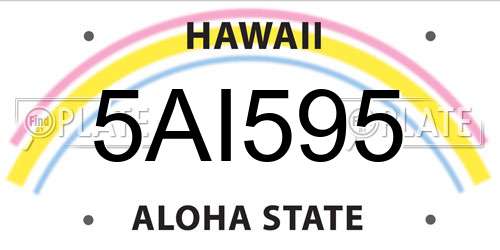5AI595 Hawaii License Plate