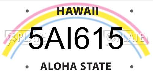 5AI615 Hawaii License Plate