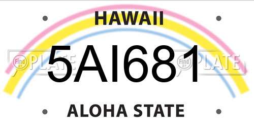 5AI681 Hawaii License Plate