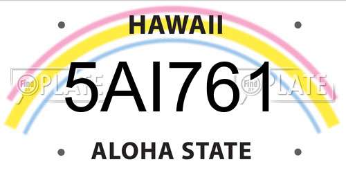 5AI761 Hawaii License Plate