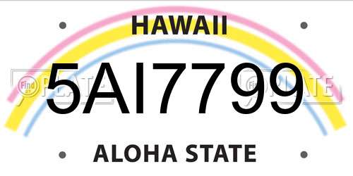 5AI7799 Hawaii License Plate
