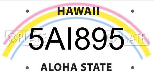 5AI895 Hawaii License Plate
